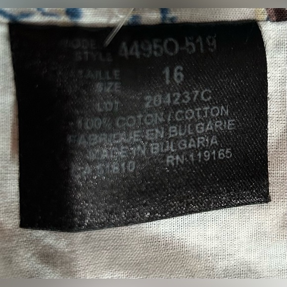 Ladies Tribal boho cotton skirt. Blue & brown floral print. Size 16 - Picture 8 of 9